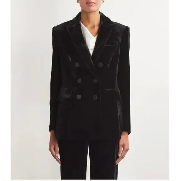Veronica Beard Ellette Dickey Jacket 2 NWT Black Velvet Prep Blazer Old Money - Picture 7 of 11